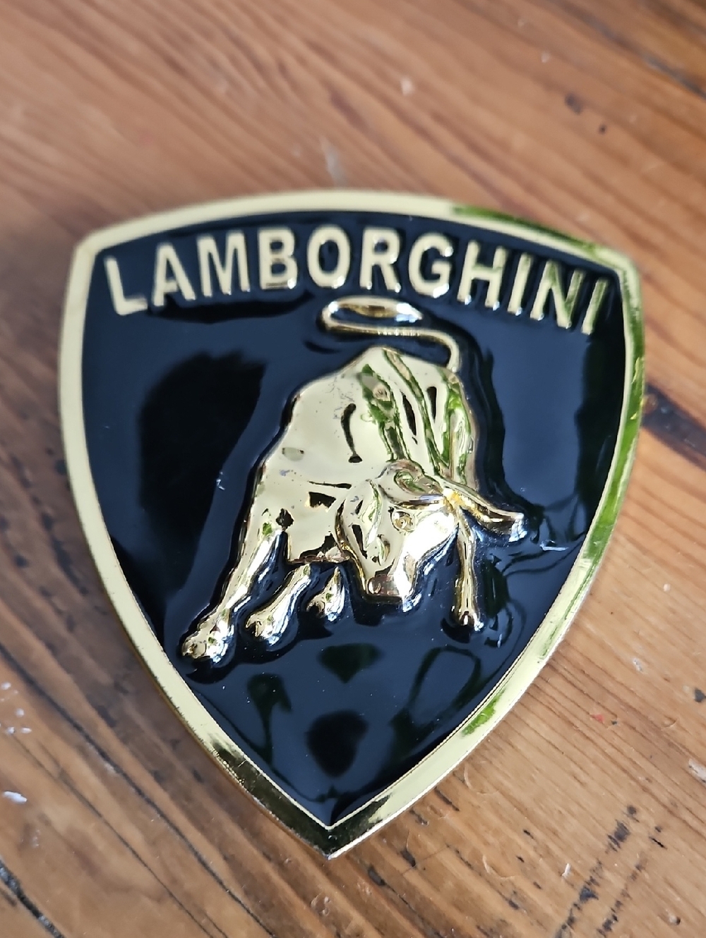 Lamborghini Black and Gold Shield Belt BUCKLE
